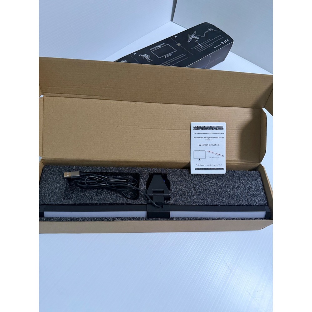 Smart Screen eReading Lamp USB Monitor Light Bar Adjustable Brightness CCT Black